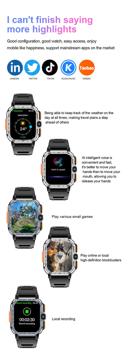 New Android 4G/5G SIM Card Smartwatch Man Woman GPS HD Camera 64G RAM NFC WiFi Google Play Sports NFC Smart Bracelet For XIAOMI