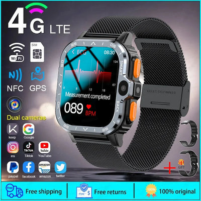 New Android 4G/5G SIM Card Smartwatch Man Woman GPS HD Camera 64G RAM NFC WiFi Google Play Sports NFC Smart Bracelet For XIAOMI