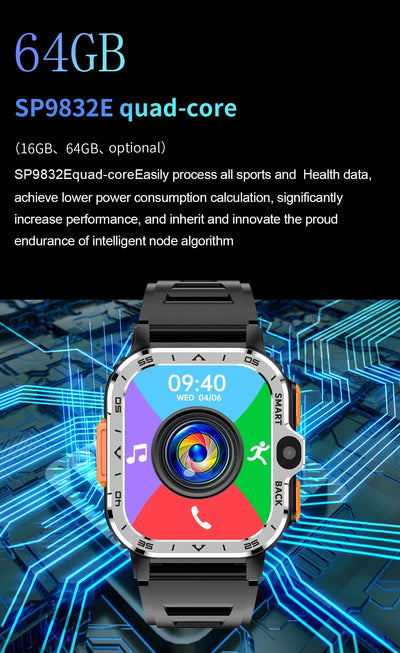 New Android 4G/5G SIM Card Smartwatch Man Woman GPS HD Camera 64G RAM NFC WiFi Google Play Sports NFC Smart Bracelet For XIAOMI