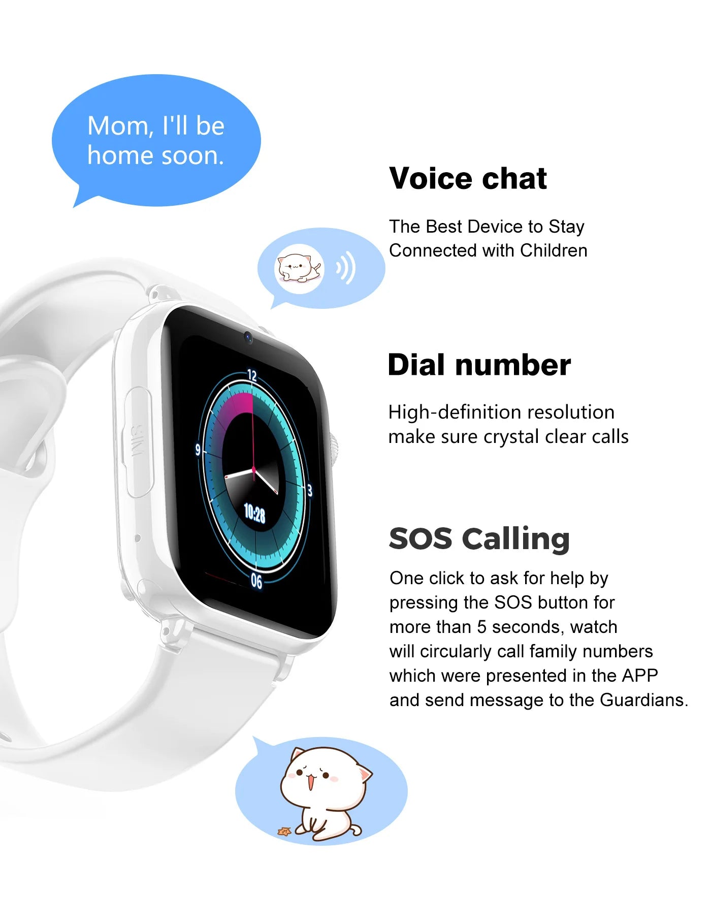 Xiaomi Mijia Kids 4G Smart Watch SOS GPS Tracker Bracelet Video Call Chat Camera Children SIM Smartwatch for Boys Girls  Gift