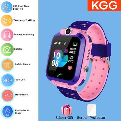 ﻿ Kids Smart Watch Phone 4G Sim Card 2G Internet SOS LBS Location Call Child SmartWatch Camera Waterproof Clock For Boys Girls