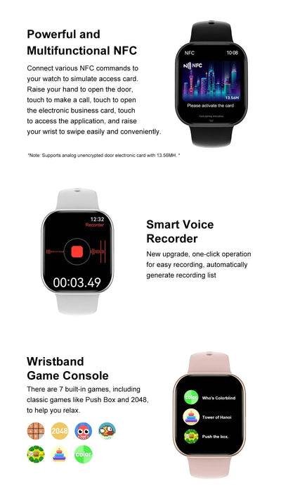 New GPS Smart Watch Men For Apple Watch 9 Series Always On Display Body Temperature BT Call NFC Women Smartwatch For IOS Android