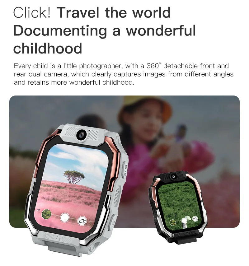 Smartwatch Kids GPS SIM Card 4G 2025 Connected 5G Smart Watch SOS Howear HW Z10 Video Call APP Store Dual Cameras Wifi Bluetooth