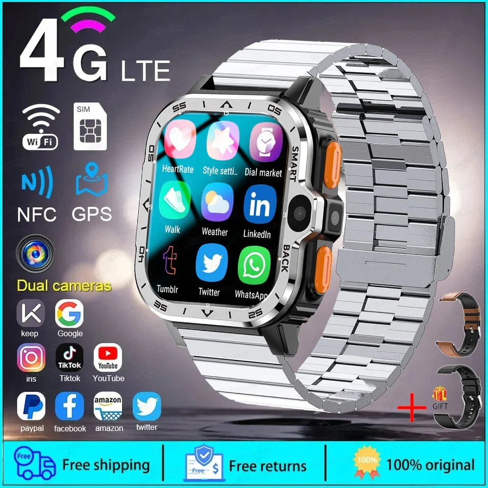 New Android 4G/5G SIM Card Smartwatch Man Woman GPS HD Camera 64G RAM NFC WiFi Google Play Sports NFC Smart Bracelet For XIAOMI