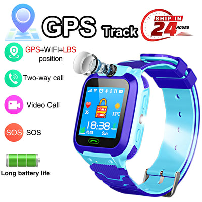 Q12B SIM Smart Watch Kids GPS WIFI Video Call SOS IP67 Waterproof Child Smartwatch Camera Monitor Tracker Location Phone Watch