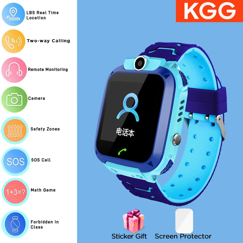 ﻿ Kids Smart Watch Phone 4G Sim Card 2G Internet SOS LBS Location Call Child SmartWatch Camera Waterproof Clock For Boys Girls
