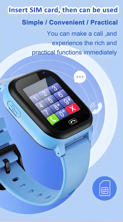 ﻿ Kids Smart Watch Phone 4G Sim Card 2G Internet SOS LBS Location Call Child SmartWatch Camera Waterproof Clock For Boys Girls