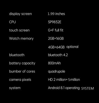 New Android 4G/5G SIM Card Smartwatch Man Woman GPS HD Camera 64G RAM NFC WiFi Google Play Sports NFC Smart Bracelet For XIAOMI
