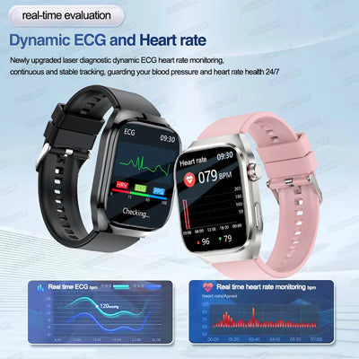 2025 New Micro Physical Examination ECG Smart Watch Men Uric Acid Body Fat Five Organ BP Health Watches HD Call Smart Bracelet