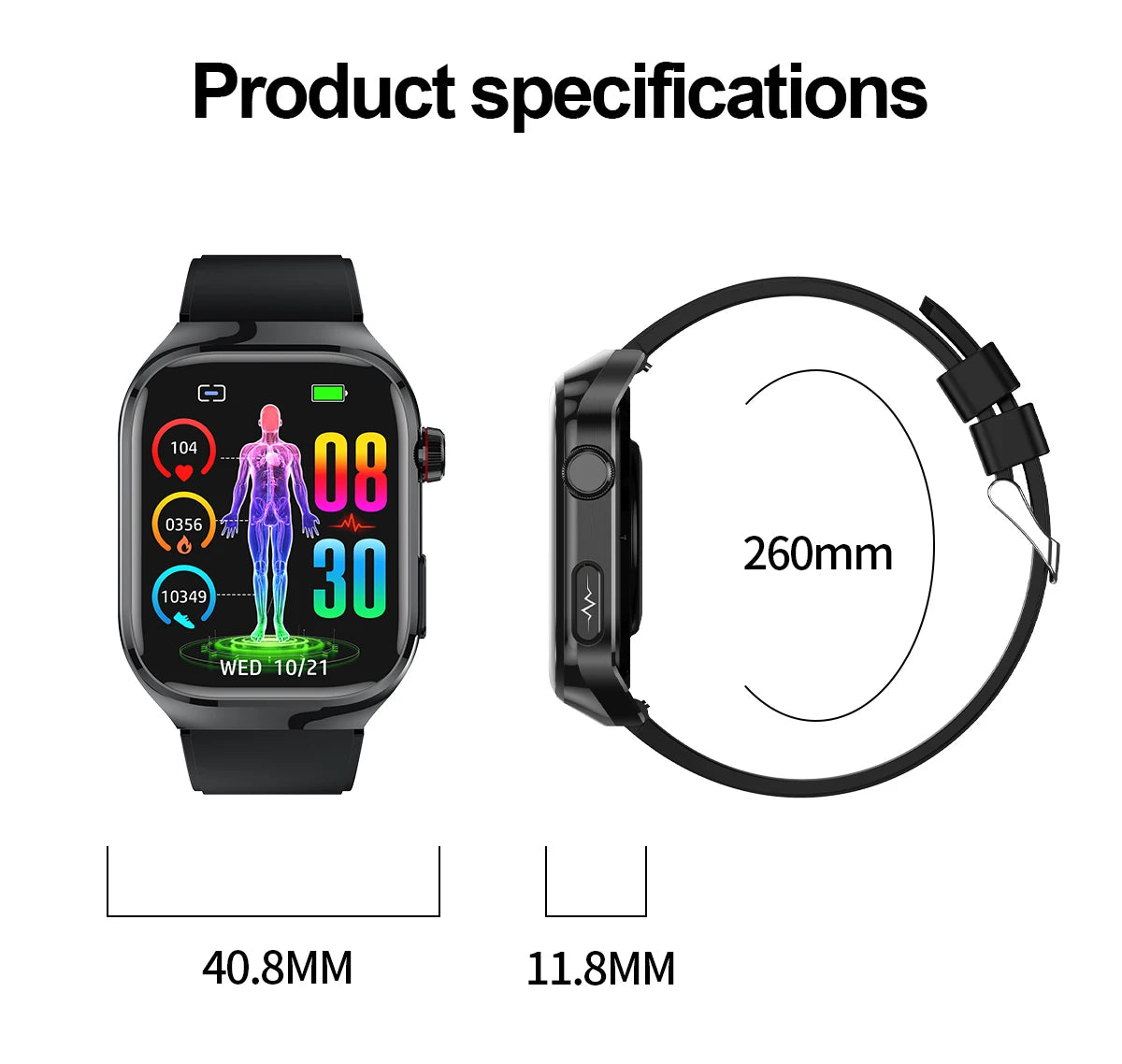 2025 New Micro Physical Examination ECG Smart Watch Men Uric Acid Body Fat Five Organ BP Health Watches HD Call Smart Bracelet