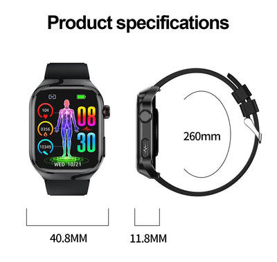 2025 New Micro Physical Examination ECG Smart Watch Men Uric Acid Body Fat Five Organ BP Health Watches HD Call Smart Bracelet