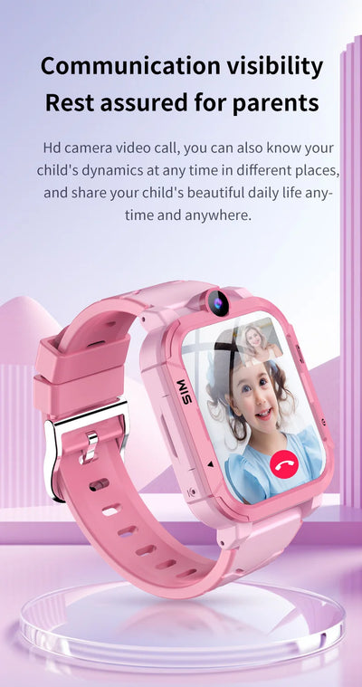 4G Kids Smart Watch Phone 1+8GB GPS WiFi Tracker Location Video Call SOS Call Back Monitor APP Dowload Children Smartwatch Gifts