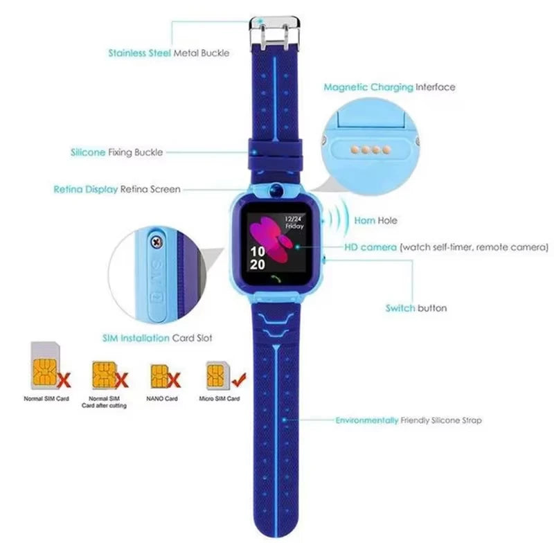 Xiaomi Kids Smart Watch SOS GPS Location Tracke Sim Card Call Child SmartWatch Camera Waterproof Watch Gift For Ios Android NEW