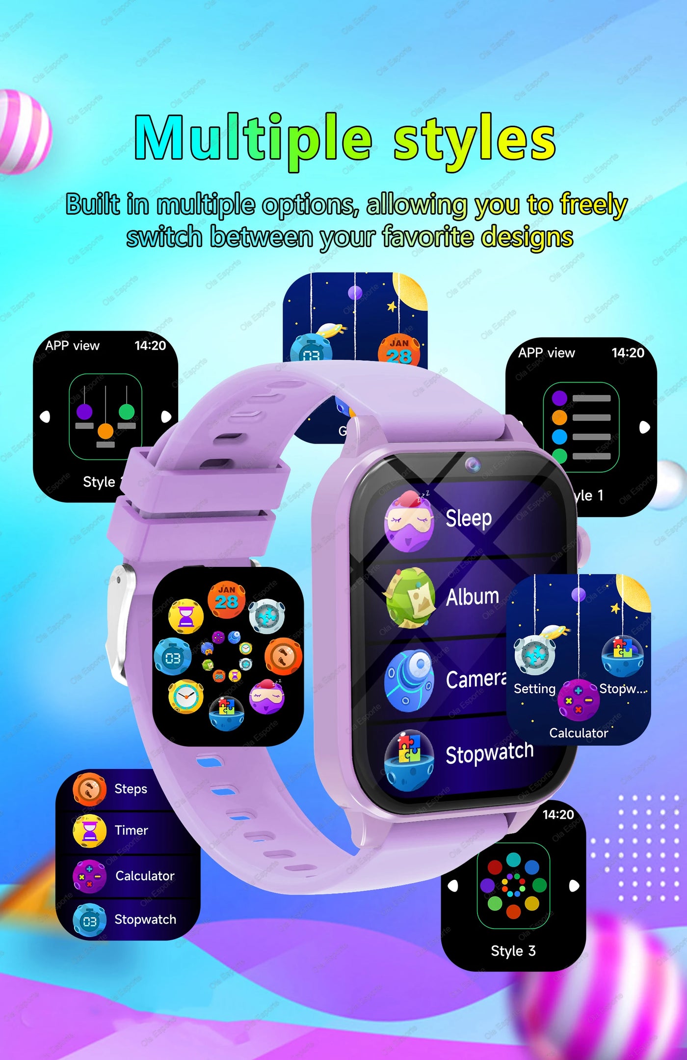 2025 New Smart Watch Kids 1.83 Inch Display 18 Games Sleep Monitor Camera Alarm Clock Children Kids Smartwatch Boys Girls Gifts
