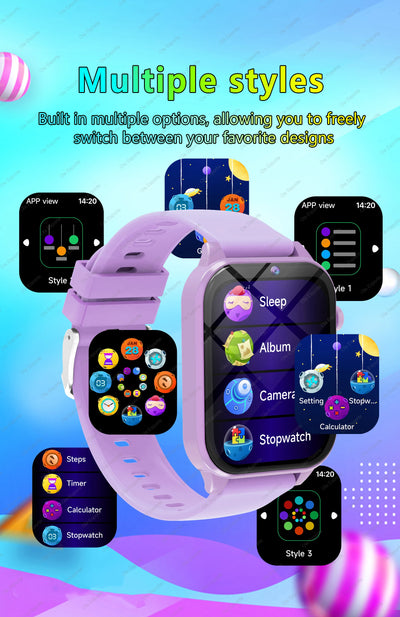 2025 New Smart Watch Kids 1.83 Inch Display 18 Games Sleep Monitor Camera Alarm Clock Children Kids Smartwatch Boys Girls Gifts