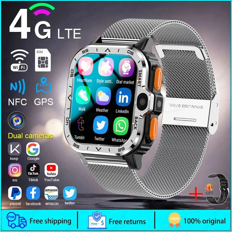 New Android 4G/5G SIM Card Smartwatch Man Woman GPS HD Camera 64G RAM NFC WiFi Google Play Sports NFC Smart Bracelet For XIAOMI