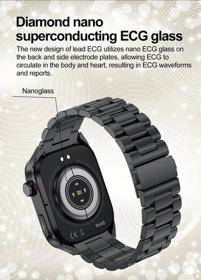 2025 New Micro Physical Examination ECG Smart Watch Men Uric Acid Body Fat Five Organ BP Health Watches HD Call Smart Bracelet