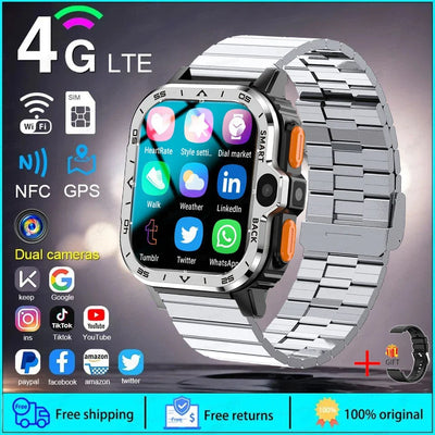New Android 4G/5G SIM Card Smartwatch Man Woman GPS HD Camera 64G RAM NFC WiFi Google Play Sports NFC Smart Bracelet For XIAOMI