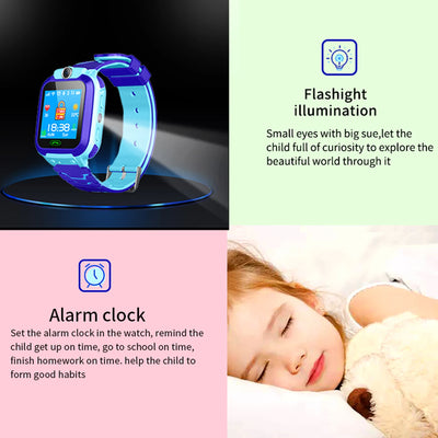 Q12B SIM Smart Watch Kids GPS WIFI Video Call SOS IP67 Waterproof Child Smartwatch Camera Monitor Tracker Location Phone Watch
