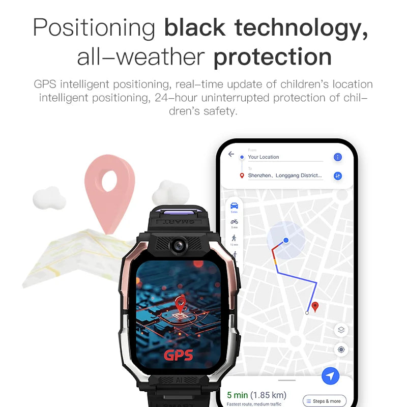 Smartwatch Kids GPS SIM Card 4G 2025 Connected 5G Smart Watch SOS Howear HW Z10 Video Call APP Store Dual Cameras Wifi Bluetooth