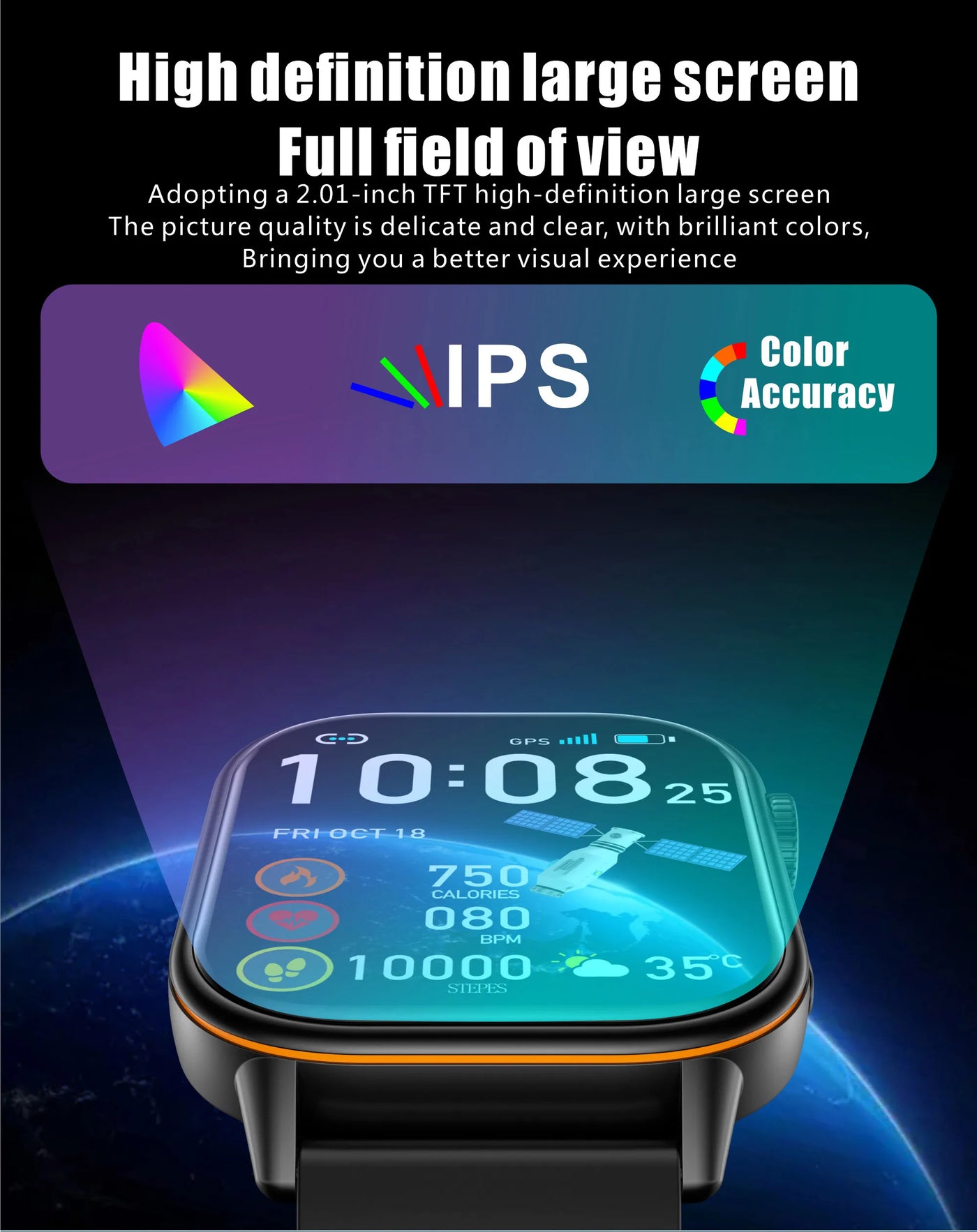 LIGE 2025 For Android IOS GPS Smart Watch Women 2.01" HD Screen Heart Rate Bluetooth Call Compass IP68 Waterproof Men Smartwatch