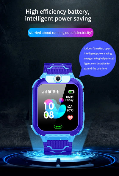 Q12B SIM Smart Watch Kids GPS WIFI Video Call SOS IP67 Waterproof Child Smartwatch Camera Monitor Tracker Location Phone Watch