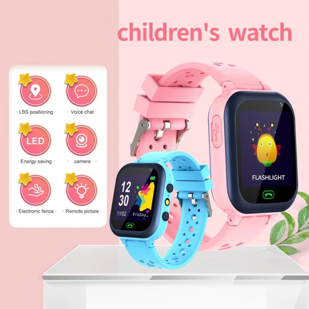 Children's SmartWatch Sim Card SOS Emergency GPS Location Video Call 2G Phone Smart Watch Kids Camera Waterproof Student Watches