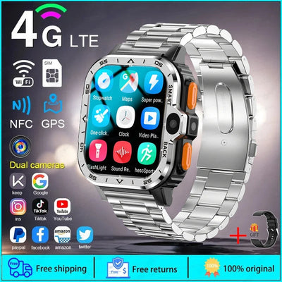 New Android 4G/5G SIM Card Smartwatch Man Woman GPS HD Camera 64G RAM NFC WiFi Google Play Sports NFC Smart Bracelet For XIAOMI
