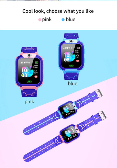 Q12B SIM Smart Watch Kids GPS WIFI Video Call SOS IP67 Waterproof Child Smartwatch Camera Monitor Tracker Location Phone Watch