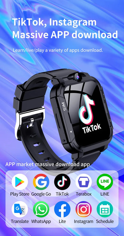 4G Kids Smart Watch Phone 1+8GB GPS WiFi Tracker Location Video Call SOS Call Back Monitor APP Dowload Children Smartwatch Gifts