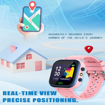Children's SmartWatch Sim Card SOS Emergency GPS Location Video Call 2G Phone Smart Watch Kids Camera Waterproof Student Watches
