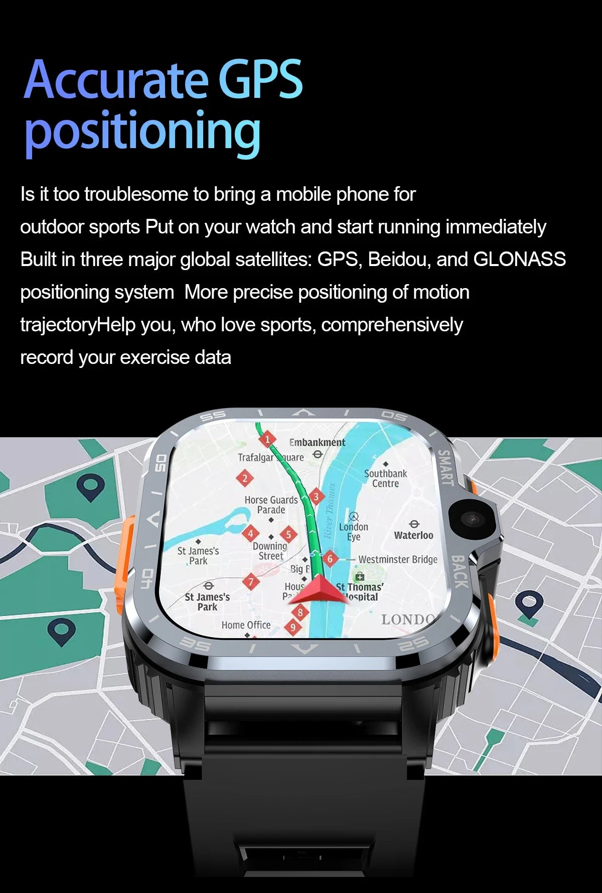 New Android 4G/5G SIM Card Smartwatch Man Woman GPS HD Camera 64G RAM NFC WiFi Google Play Sports NFC Smart Bracelet For XIAOMI