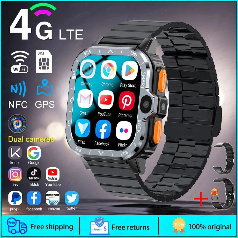 New Android 4G/5G SIM Card Smartwatch Man Woman GPS HD Camera 64G RAM NFC WiFi Google Play Sports NFC Smart Bracelet For XIAOMI