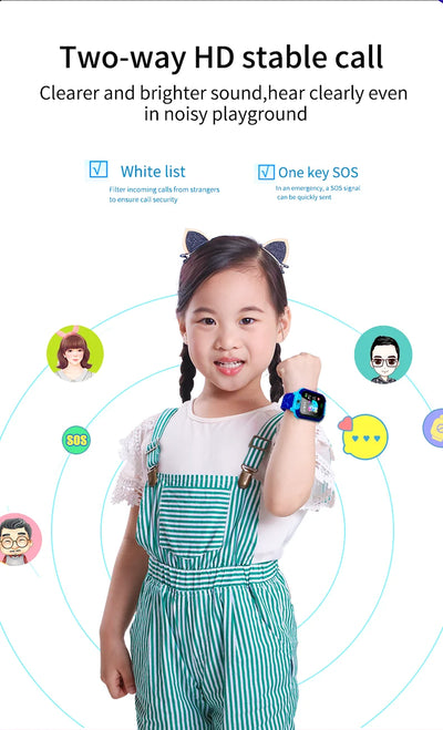 Q12B SIM Smart Watch Kids GPS WIFI Video Call SOS IP67 Waterproof Child Smartwatch Camera Monitor Tracker Location Phone Watch