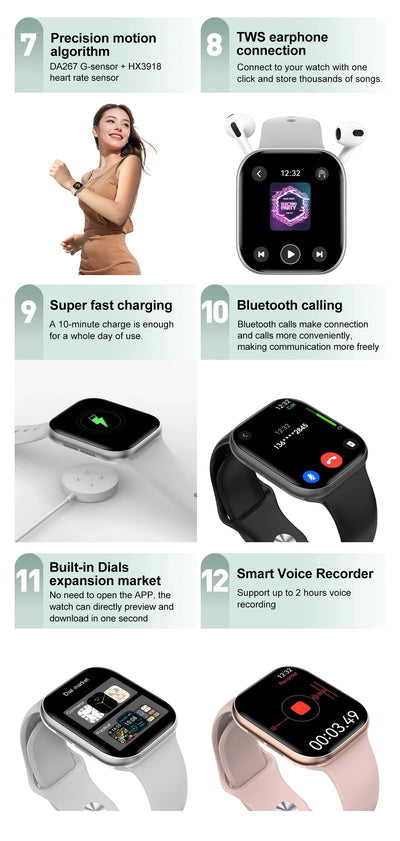 New GPS Smart Watch Men For Apple Watch 9 Series Always On Display Body Temperature BT Call NFC Women Smartwatch For IOS Android