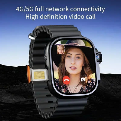 New DW100 4G Android Smartwatch Global Call Fingerprint Unlock 4G SIM Card 2.29 Inch AMOLED Video Chat WIFI GPS App Download