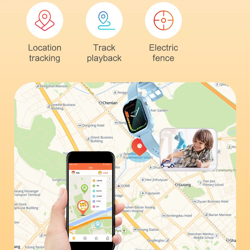 New 4G Video Call Chat Smart Watch Kids Student Waterproof GPS WIFI LBS Location 700Mah Battery Calculator Children Smartwatch