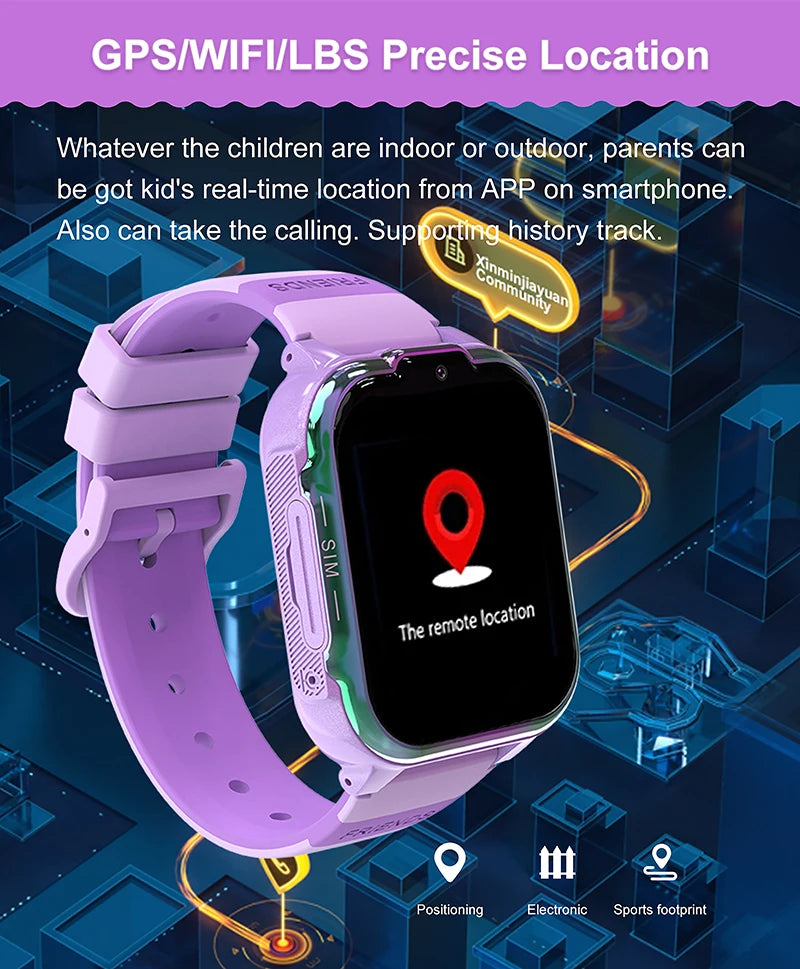 2025 NEW For Xiaomi GPS Children's Smart Watch 4G Track Video Call Camera SOS Waterproof Display Location LBS Tracker SmartWatch