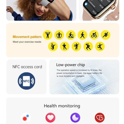 2025 New Original For Apple Watch 10 Smart Watch Men Body Temperature Bluetooth Call NFC GPS Sports Women SmartWatch for Apple