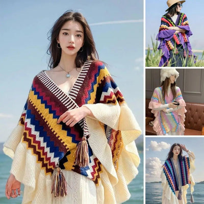 Autumn Overcoat Fashion Jackets for Women Casual Winter Clothes Women Vintage Coats Sweater Elegant Ethnic Style Cloak Cardigan - Tiny Treasure Boutik