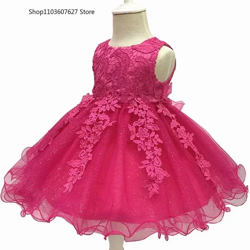 Baby Girl Dress 2024 New Summer Baby Lace Party Girl Birthday Dress Wedding Christmas Dress children's wear - Tiny Treasure Boutik