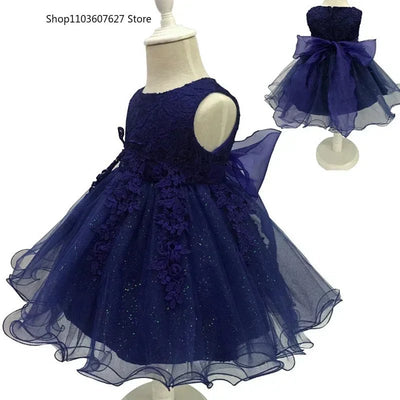 Baby Girl Dress 2024 New Summer Baby Lace Party Girl Birthday Dress Wedding Christmas Dress children's wear - Tiny Treasure Boutik