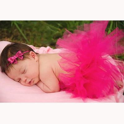 Baby Tutu Skirt Newborn Photography Props Cute Princess Infant Outfit With Flower Headband Accesssories Baby Girls Dress - Tiny Treasure Boutik