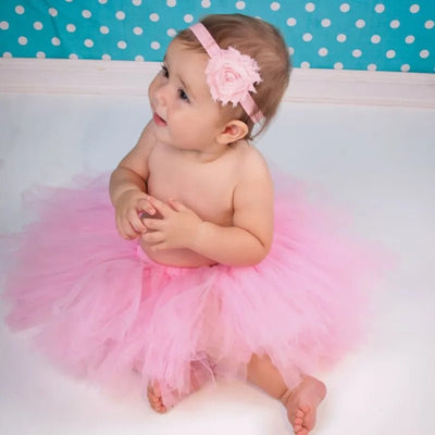 Baby Tutu Skirt Newborn Photography Props Cute Princess Infant Outfit With Flower Headband Accesssories Baby Girls Dress - Tiny Treasure Boutik