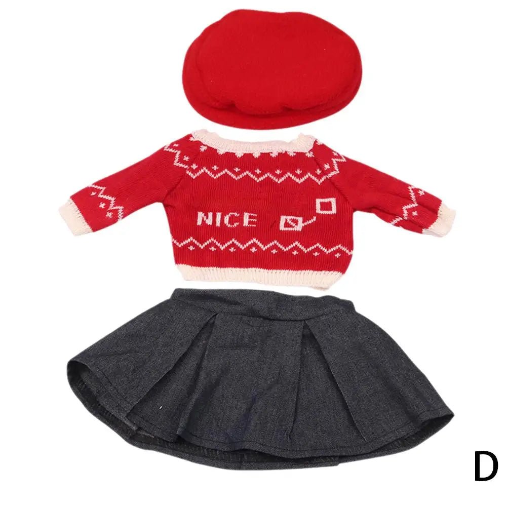 FreeShipping Christmas Red Doll Colth Set For 43 CM Baby Doll Clothes Accessories 18 Inch American Doll Girl Toys Cloth - Tiny Treasure Boutik