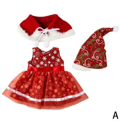 FreeShipping Christmas Red Doll Colth Set For 43 CM Baby Doll Clothes Accessories 18 Inch American Doll Girl Toys Cloth - Tiny Treasure Boutik