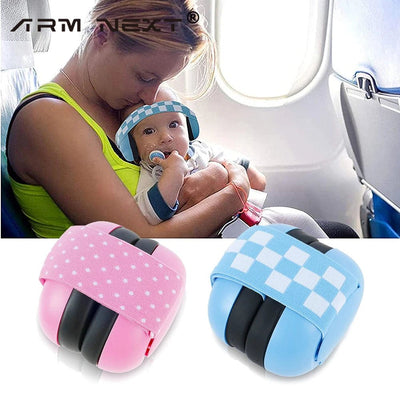 Infant Ear Muffs Noise Cancelling Soft Padded Design Baby Ear Protection Headphones with Elastic Headband - Tiny Treasure Boutik