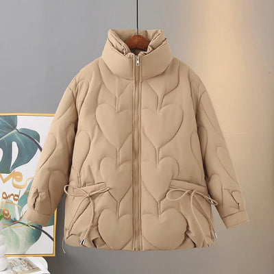 Plus Size Women Parka Winter New Loose Fashion Stand Collar Thicken Warm cotton - padded Coat 899 - Tiny Treasure Boutik