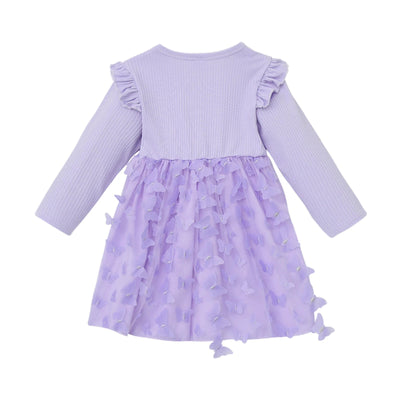 Toddler Baby Girls Clothes Long Sleeve Tulle Mesh Butterfly Dress for Christmas Party Birthday Wedding Princess Dress Daily Wear - Tiny Treasure Boutik