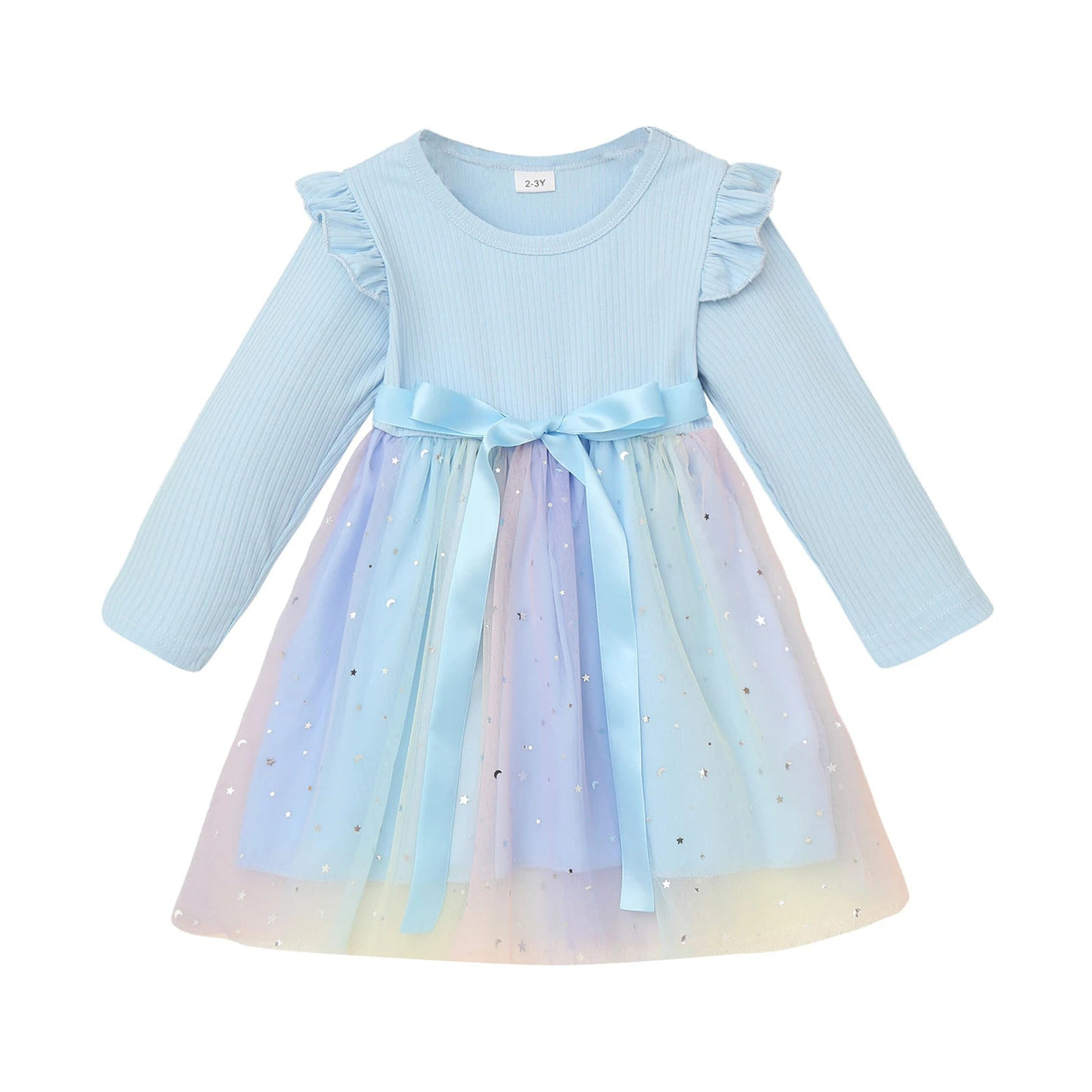 Toddler Baby Girls Clothes Long Sleeve Tulle Mesh Butterfly Dress for Christmas Party Birthday Wedding Princess Dress Daily Wear - Tiny Treasure Boutik